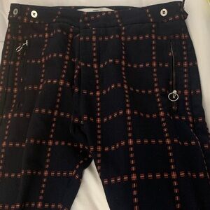 Topman Navy Stretch Skinny Trousers with Red Accents